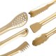 Gold Plated Mini Serving Tongs Set 6-Inch Appetizers Tongs Stainless Steel Small Sugar Cube Tongs Ice Tongs, Set of 6