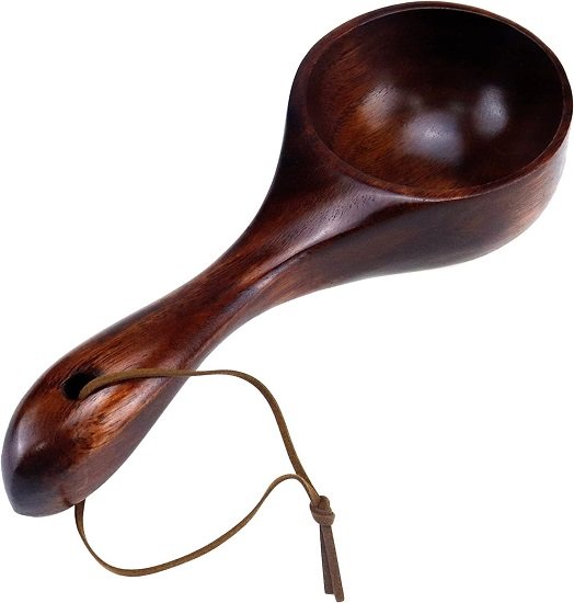 8.86 Inch Solid Kitchen Scoop Ladle Large Wood Spoon Wooden Scoops for Bath Salts, Canisters Flour, Rice, Porridge, Soup (Brown)