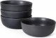Ceramic Salad Soup Pasta Cereal Bowls 6.5 Inch Stoneware, 27oz Large Bowls Set of 4 for Kitchen, Fruits, Noodle, Salad, Dinner, Oven Microwave Dishwasher Safe Black Gray