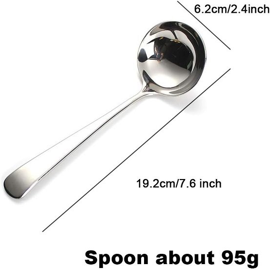 7.6'' Gravy Ladle Sauce Soup Spoon Heavy Duty 18/10 Stainless Steel for Small Dishes (2 pcs)