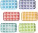 Appetizer Plate Set Dessert Plate - Small Rectangular Serving Plate for Sushi | Snacks | - Colorful Ceramic Dinnerware Set of 6 - Microwave and Dishwasher Safe - 8 Inch