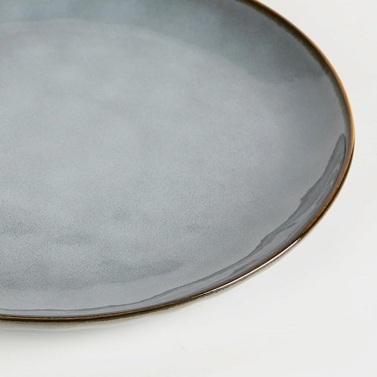 Dinner Plates Set of 6, 10.25 inch Pasta Plate, Ocean Round Stoneware Dessert Plates Dish Set for Kitchen, Reactive Glaze, Microwave Dishwasher Safe, Scratch Resistant, Blue